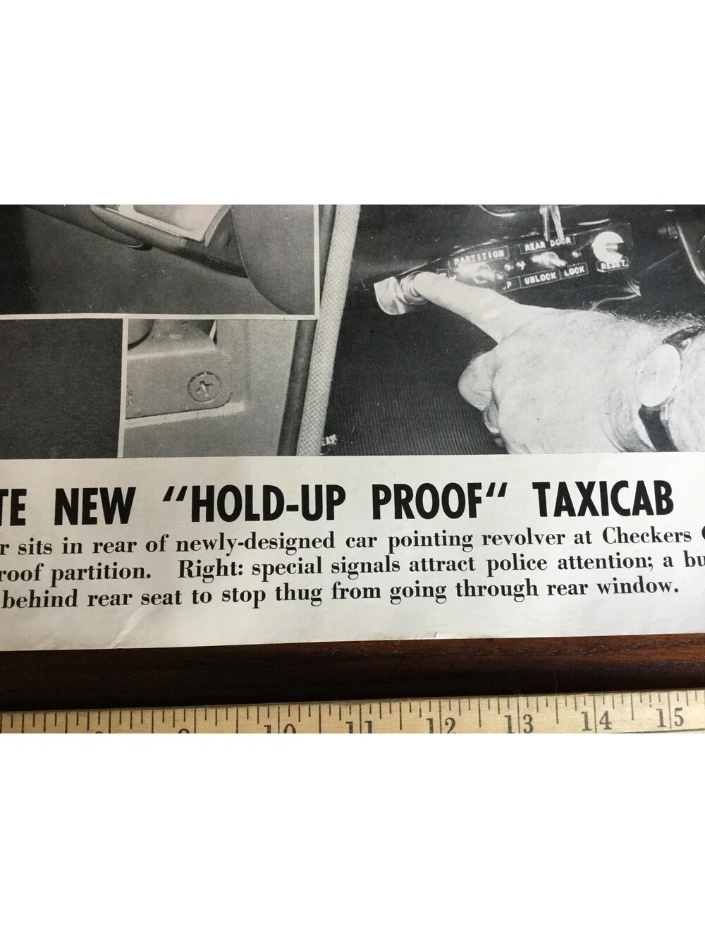 Illustrated Current News Photo - Hold Up Proof Taxicab Bullet Proof Partition